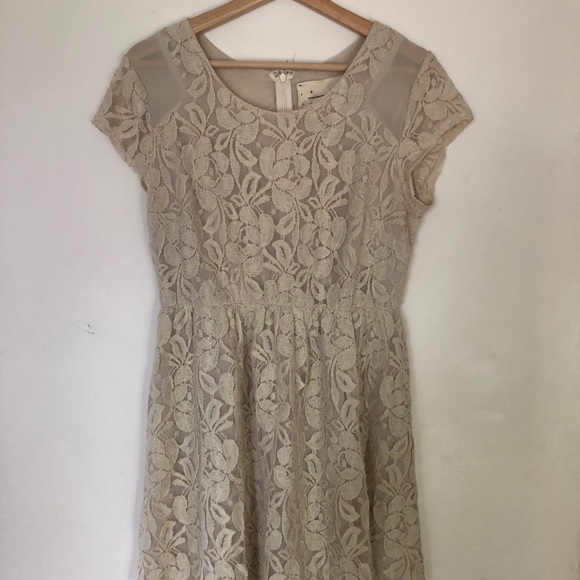 Anthropologie Coincidence & Chance Ivory Lace Mini - Picture 3 of 5